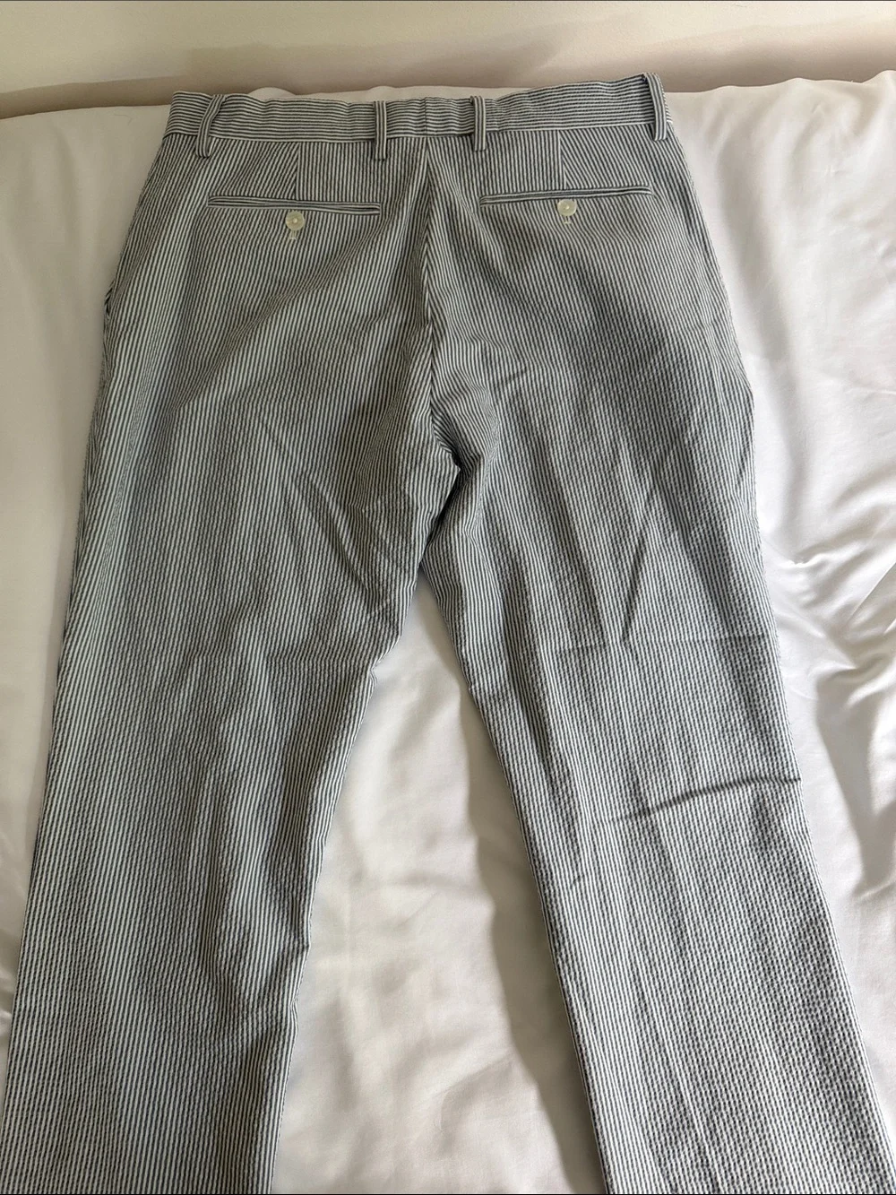 Banana Republic Men's Blue & White Striped Chinos